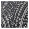 embroidered sequin lace fabric embroidery on black cloth embroidered fabric for dresses